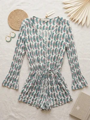 Stretchy Long Sleeves Playsuit