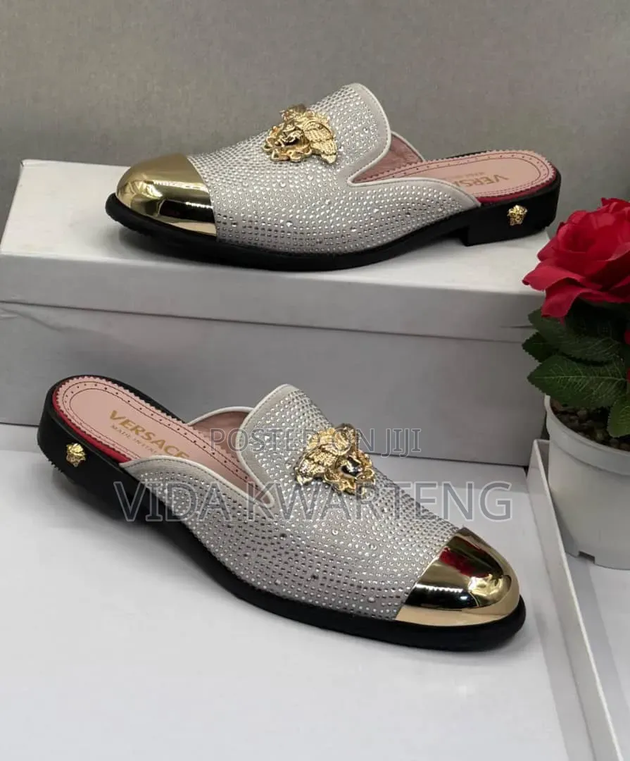 Executive Versace White Half Shoe