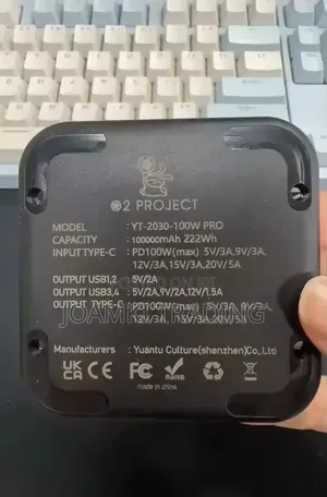 100,000mAh Power Bank 4 Laptops, Mobile Phones, 100watts