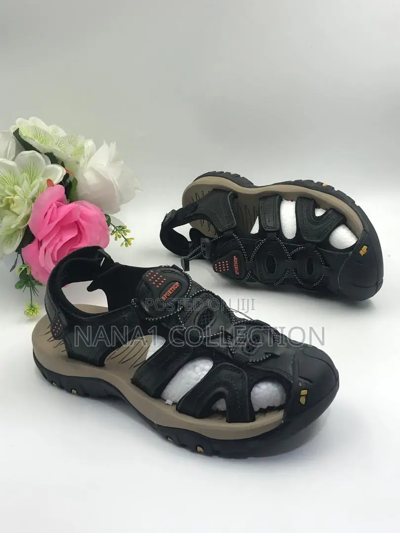 Black and Tan Closed - Toe Sport Hiking Sandals
