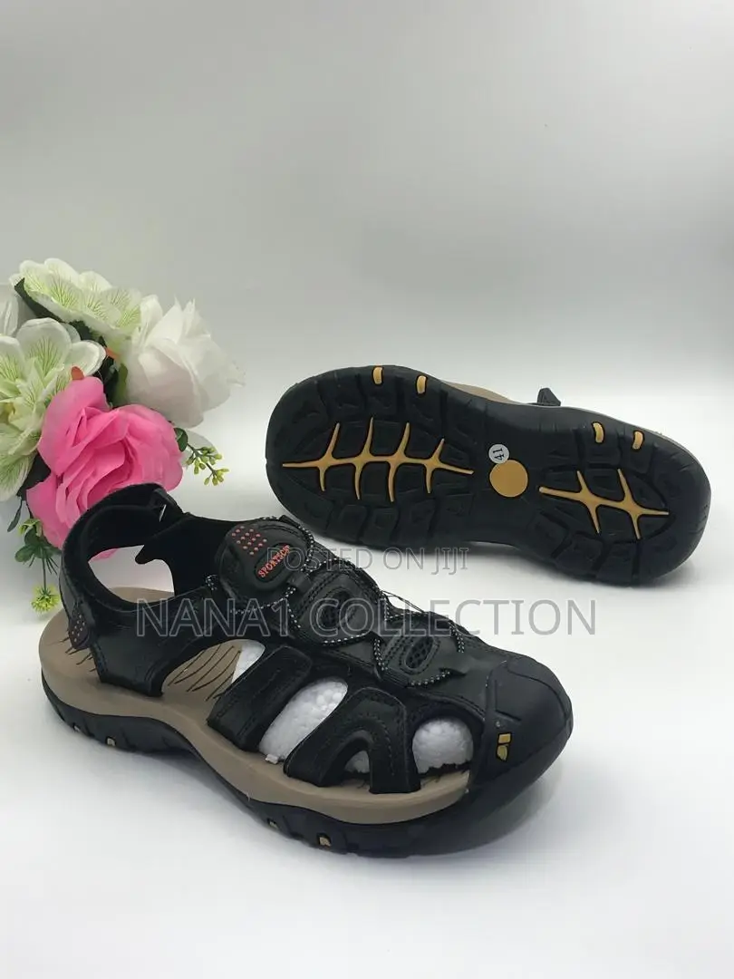 Black and Tan Closed - Toe Sport Hiking Sandals
