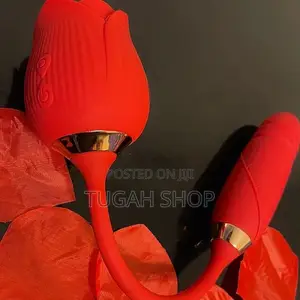 Rose Vibrator 2 in 1 Rose Toy With a Thrusting Dildo