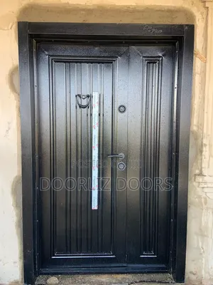 7ft Turkish Heavy Metal Black Security Door With Double Locks