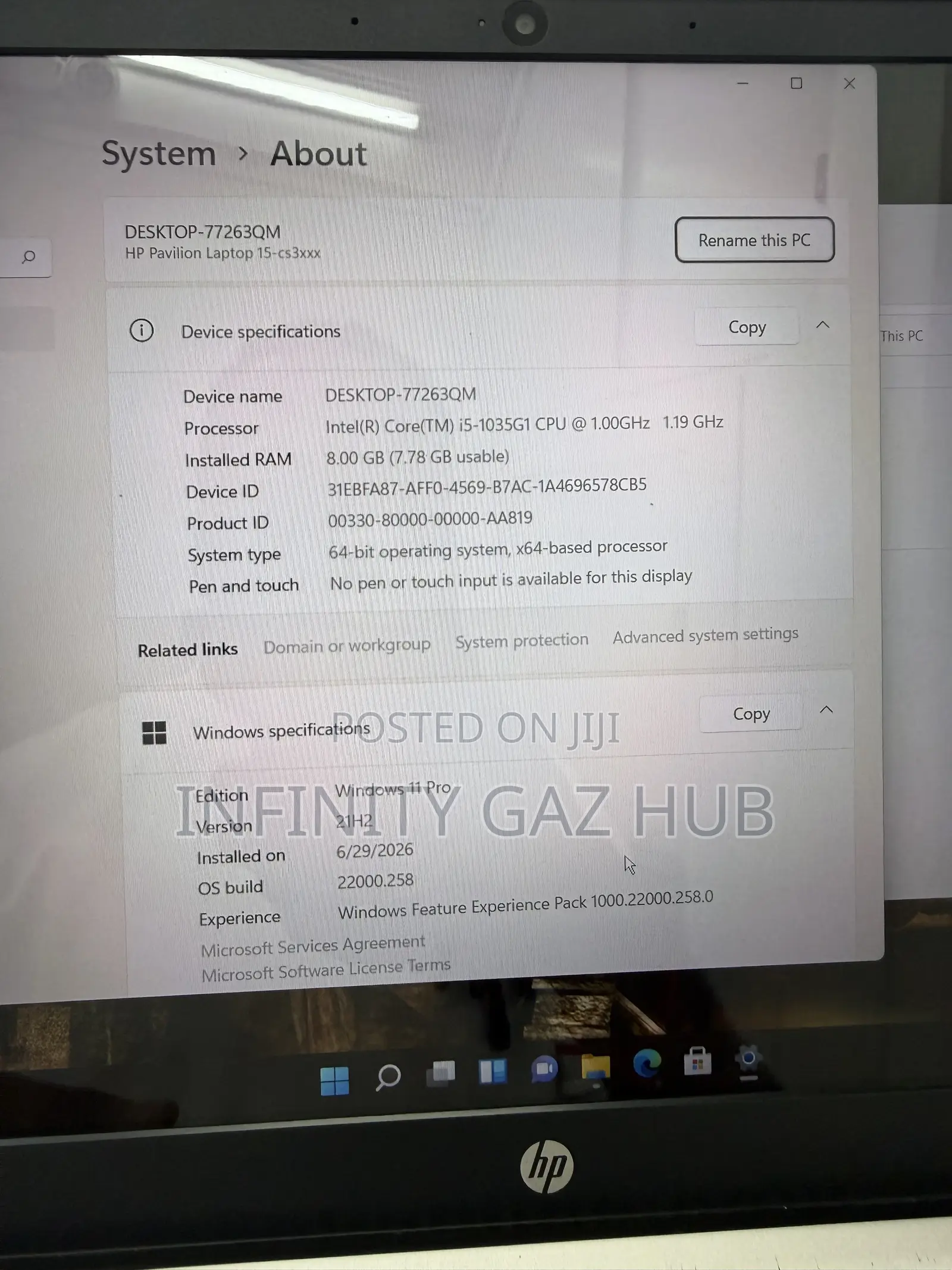 Laptop HP Pavilion 15 8GB Intel Core i5 SSD 256GB