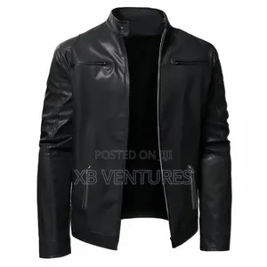 Men's Business Cardigan Leather Jacket
