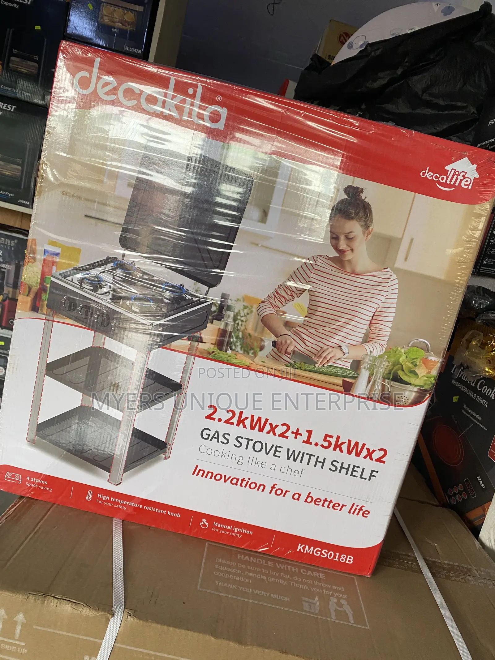 Standing Gas Stove With Storage Shelf