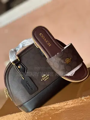 Coach Bag + Slippers _ Coffee Brown Bag + Slippers