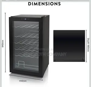 Swan 34 Bottle Glass Fronted Wine Cooler, 80L Capacity, SR12040BN