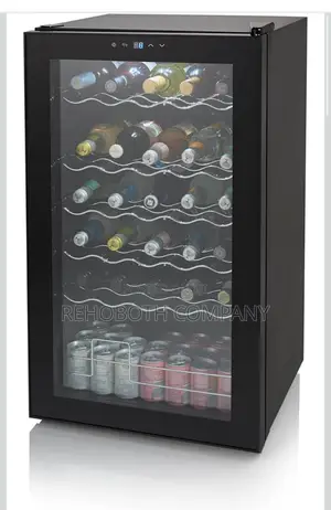 Swan 34 Bottle Glass Fronted Wine Cooler, 80L Capacity, SR12040BN