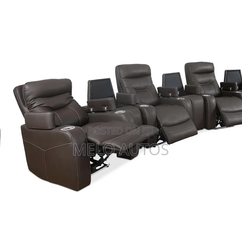 5-PC Leather Theater Electric Recliner Sofa