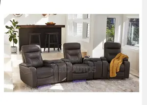 5-PC Leather Theater Electric Recliner Sofa