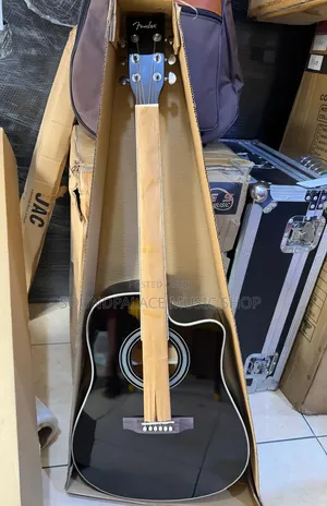 Fender Brand Acoustic Guitar With a Glossy Black Finish.