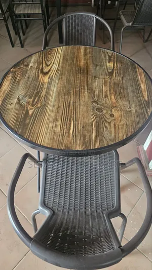 Dark Wood Effect Small Round or Square Table 1 Table and 2 Chairs