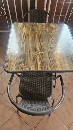 Dark Wood Effect Small Round or Square Table 1 Table and 2 Chairs