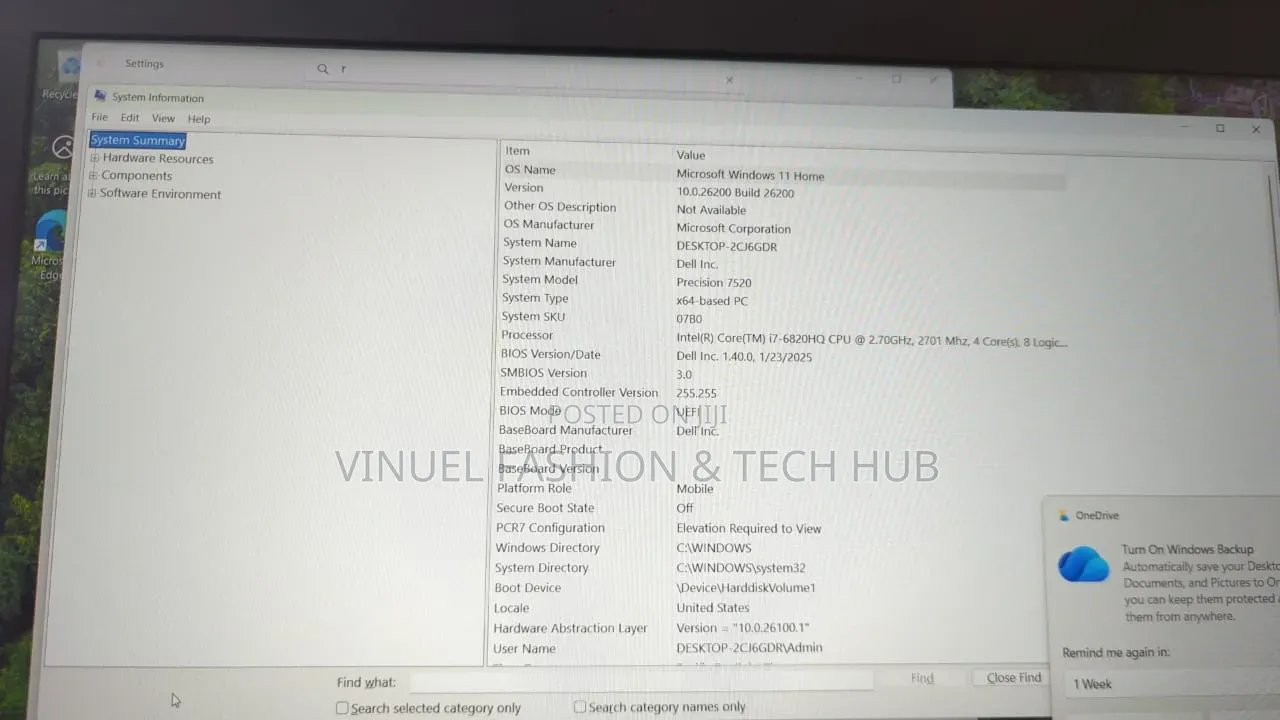 Laptop Dell Precision 7520 16GB Intel Core i7 SSD 512GB