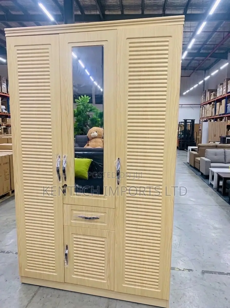 All-in-One Modern Wardrobe: Hanging Space, Mirror Drawer/ 3 Door
