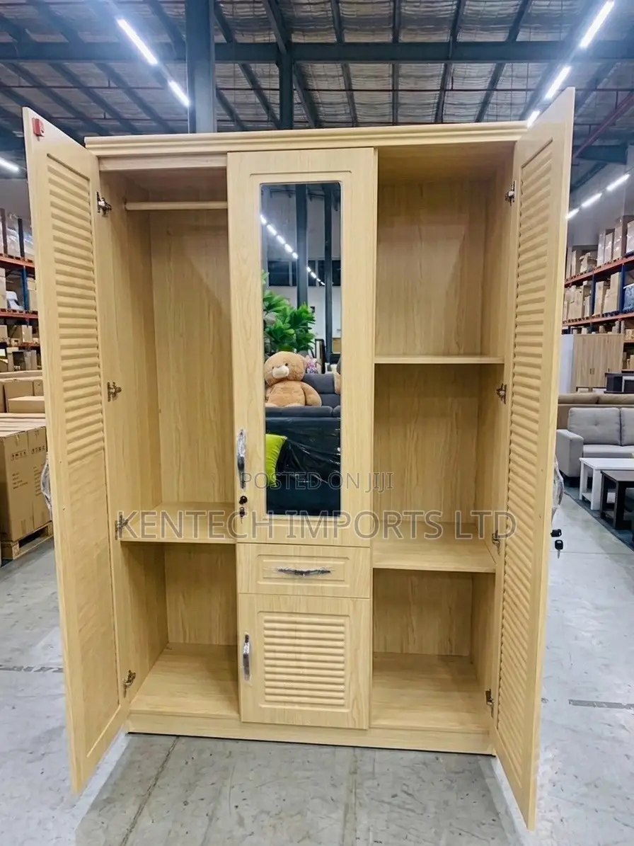 All-in-One Modern Wardrobe: Hanging Space, Mirror Drawer/ 3 Door