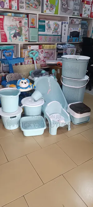 Baby Bath Set With Three Laundry Basket and Bottle Rack.