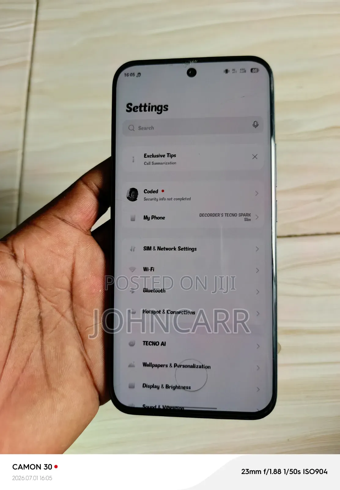 Tecno Spark Slim 256 GB Gray