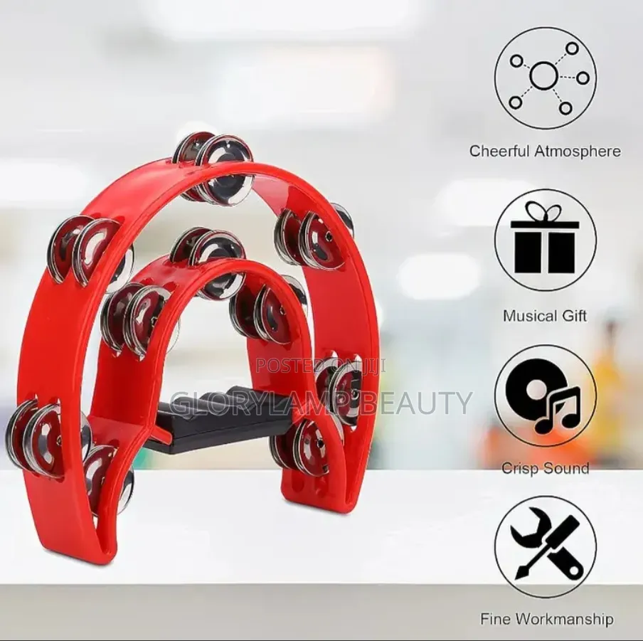 Double Half-Moon Handheld Percussion Tambourine