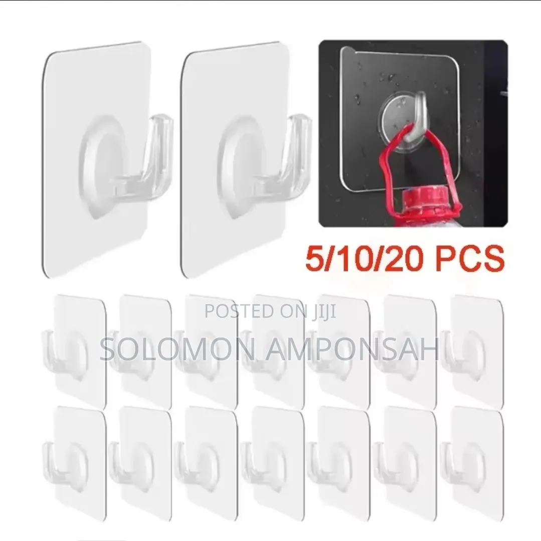Transparent Self-Adhesive Wall Hooks