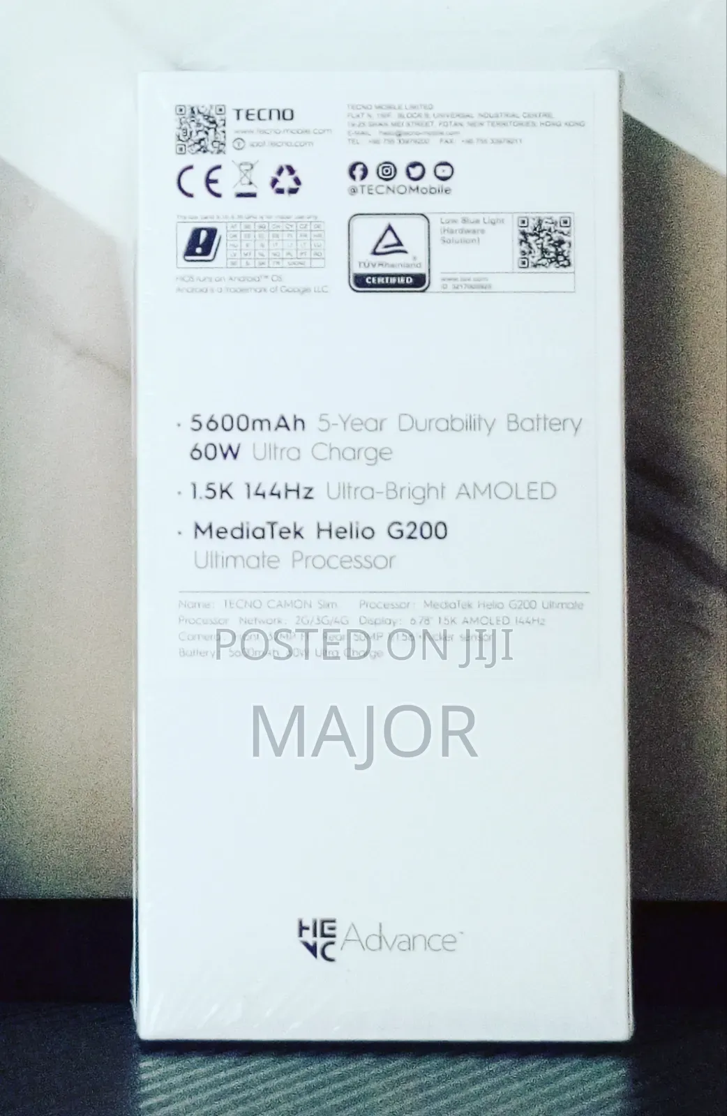 New Tecno Camon Slim 256 GB