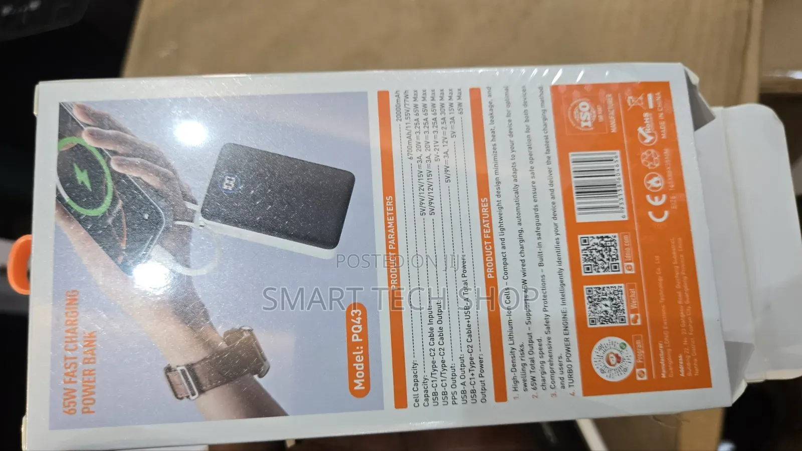 Original LDNIO PQ43 2000mah 65watts Power Bank for Laptops and MacBook