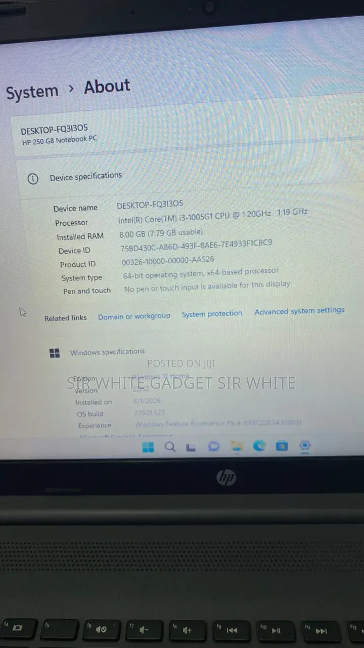 Laptop HP 250 G8 8GB Intel Core i3 SSD 256GB