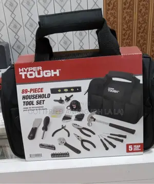 Hyper Tough 89-Piece Black Household Tool Set With 12-Pocket Tool Bag