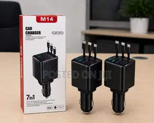 Car Charger 7 in 1 With Retractable Cables