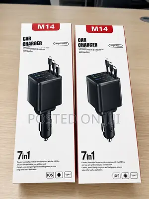 Car Charger 7 in 1 With Retractable Cables