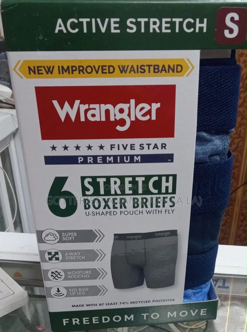 Wrangler Active Stretch Boxer Brief Set, Underwear for Men, Size S
