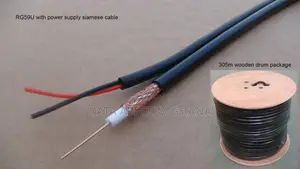(Rg59+2c) Composite Siamese Coaxial Cable for Satellite/Monitor (100m)