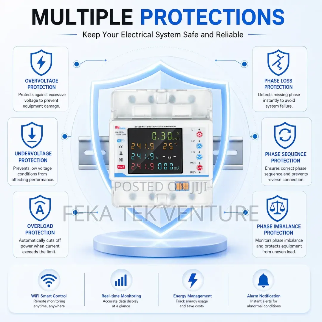 3 Phase Smart Meter, Curcuit Breaker (Wifi)
