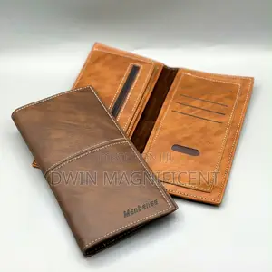 Branded Long Wallet Made From Vintage-Style PU Leather