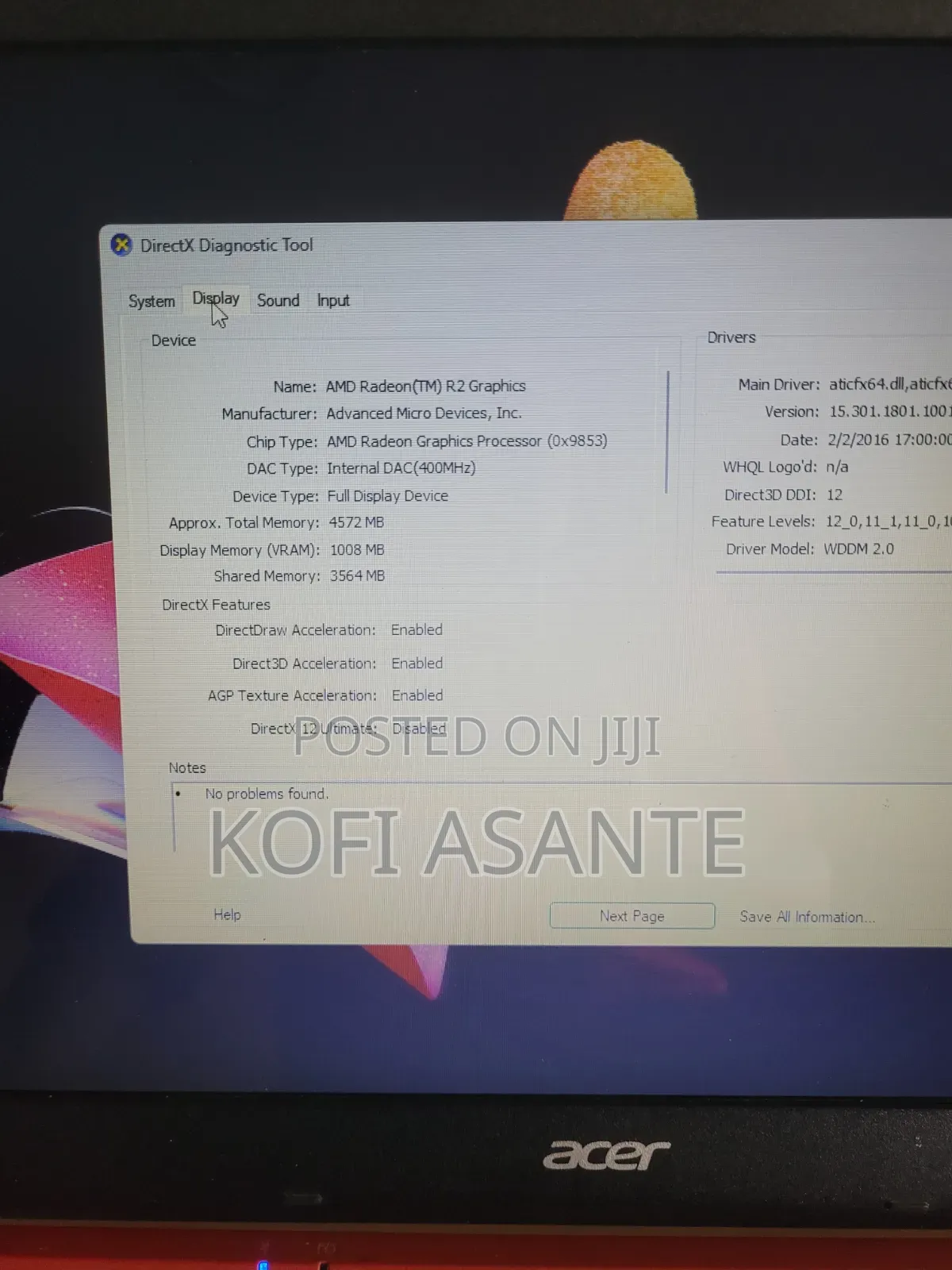 Laptop Acer Aspire ES1-522 8GB AMD HDD 500GB