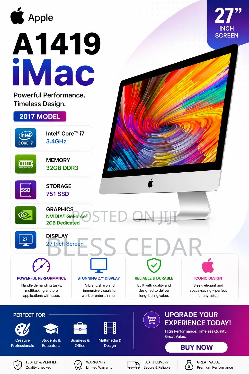 Desktop Computer Apple iMac 32GB Intel Core i7 SSD 750GB