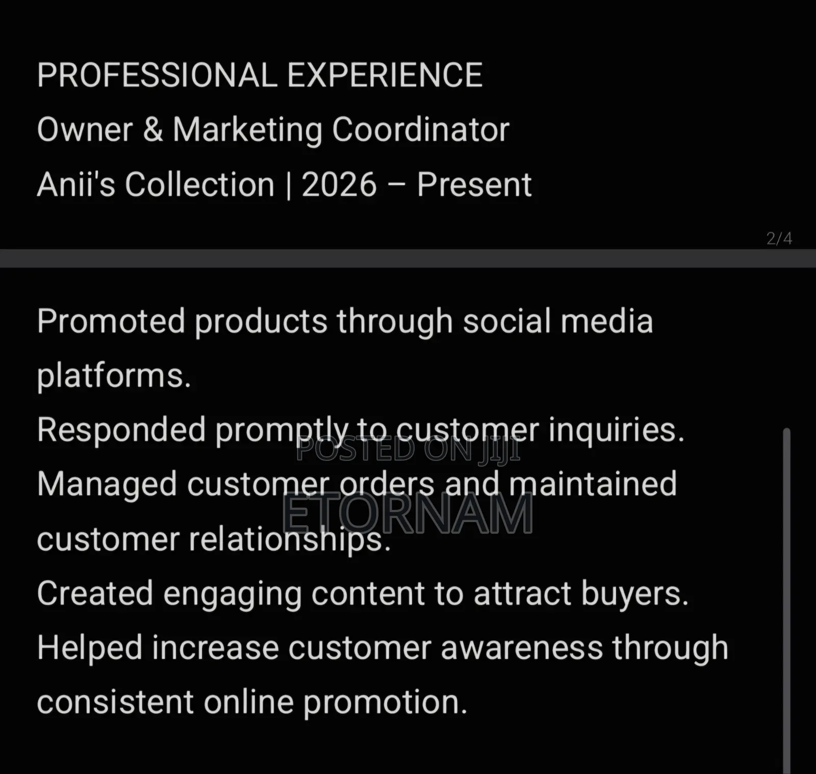 My Cv Forany Online Part Time CV Such as Social Media Account Manager