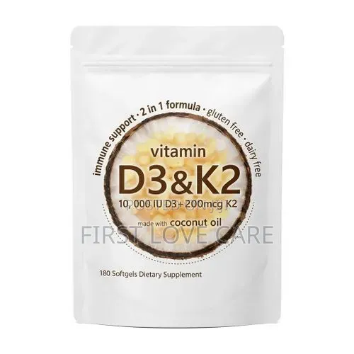 Vitamine D3 2 in 1 Formula 10000 IU D3 + 200mcg - 180 Softgels