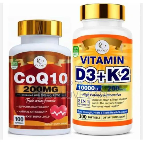 Duozi Premium 2-in-1 Wellness Combo – CoQ10 200 and Vitamin D3 + -