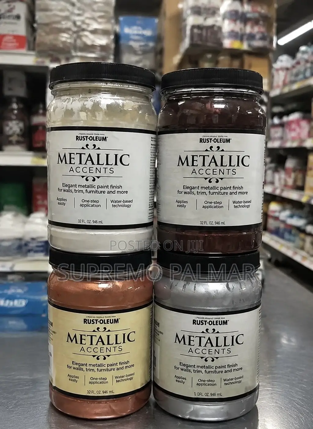 Rust-Oleum Metallic Accents Paint 32oz (Copper, Silver, Champagne)