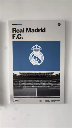 Real Madrid FC Vintage Wall Art Frame 40 X 60cm