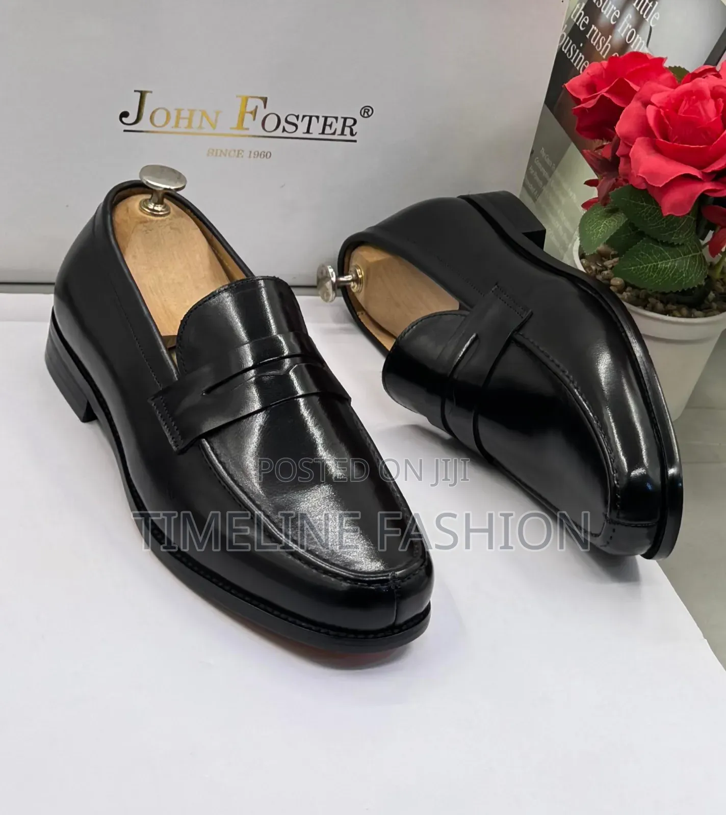 All Black John Forster Black Leather Men's Shoes