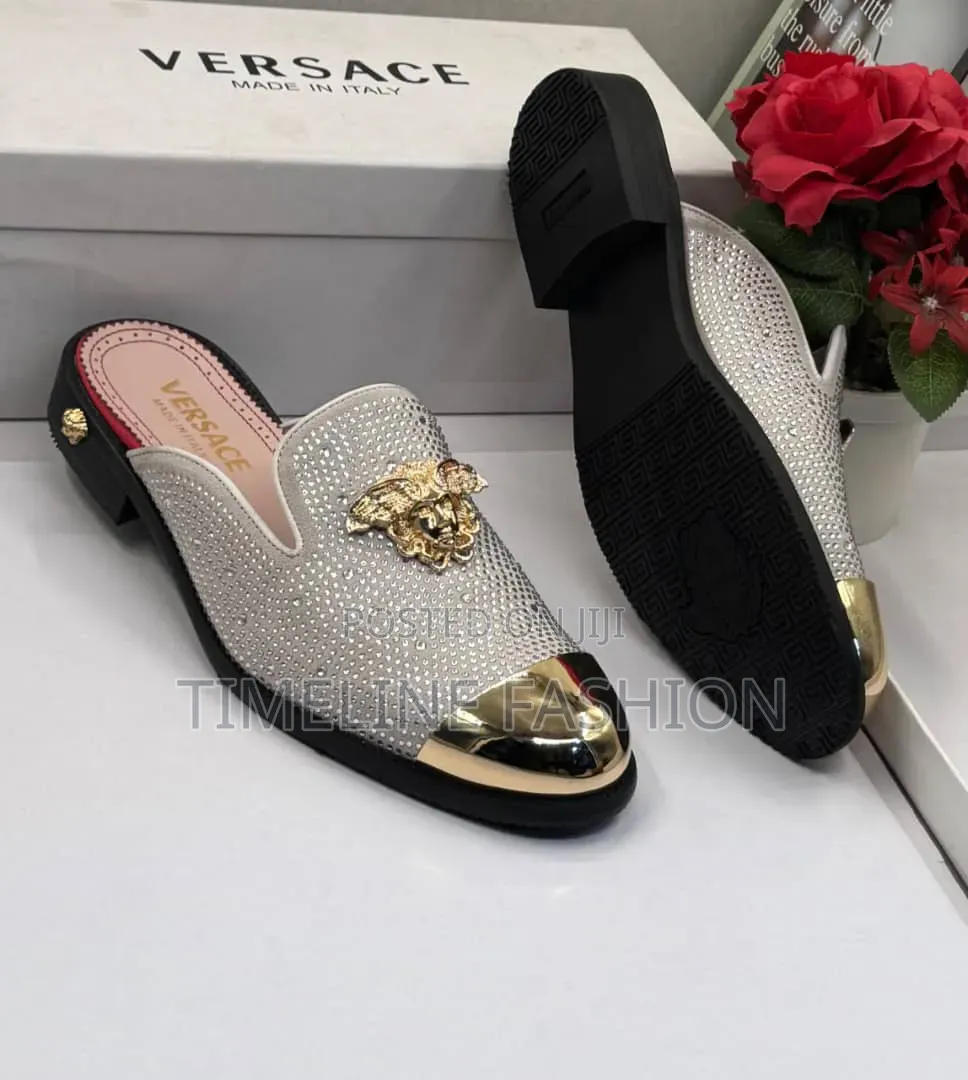 Versace Executive Men's White Half Shoes