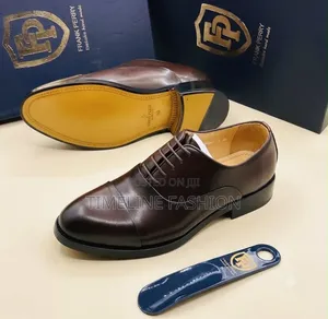 Executive Men's Durable Leather Frank Perry Cap Toe Shoes