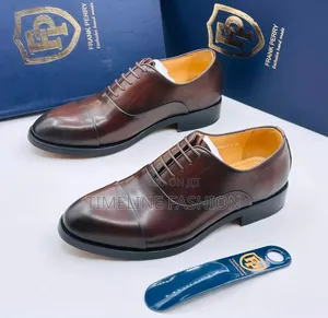 Executive Men's Durable Leather Frank Perry Cap Toe Shoes