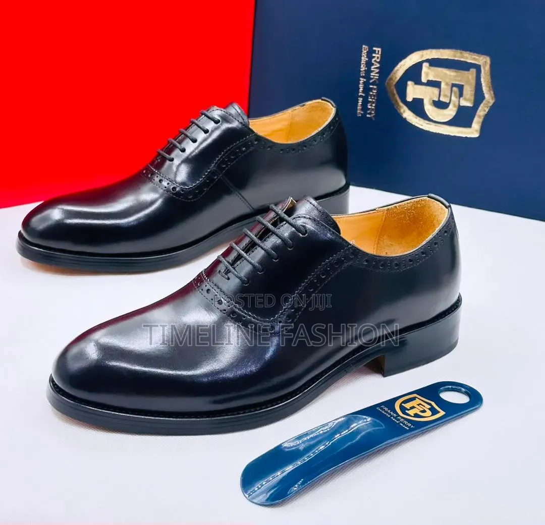 Frank Perry Oxford Men's Leather Lace Shoes Black