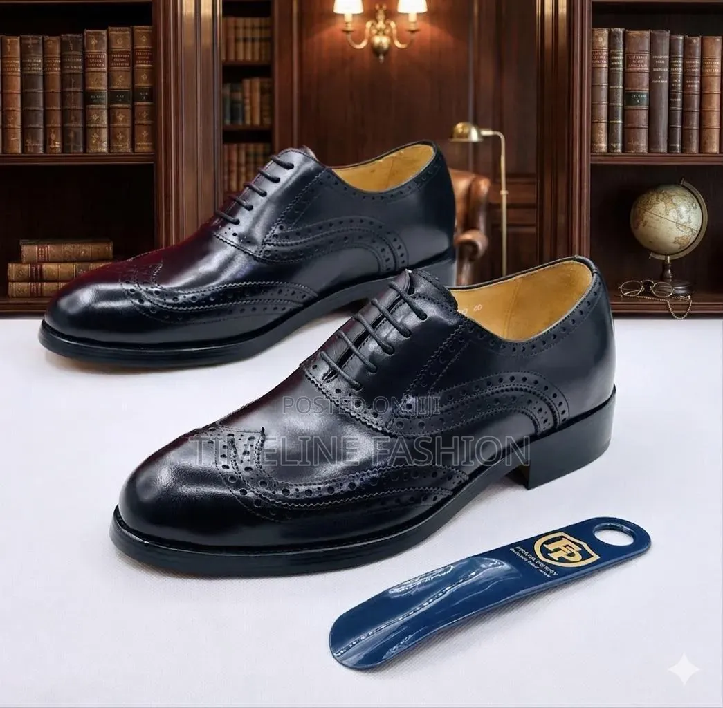 Brogues Black Leather Men's Shoes Frank Perry Design