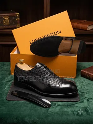 Genuine Leather Louis Vuitton Executive Men's Lace Shoes
