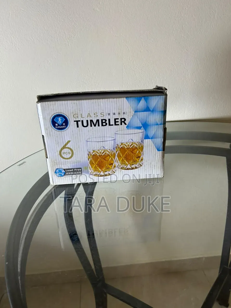 6-Piece Lead-Free Glass Tumblers (Crystal-Cut Whiskey Glasses)